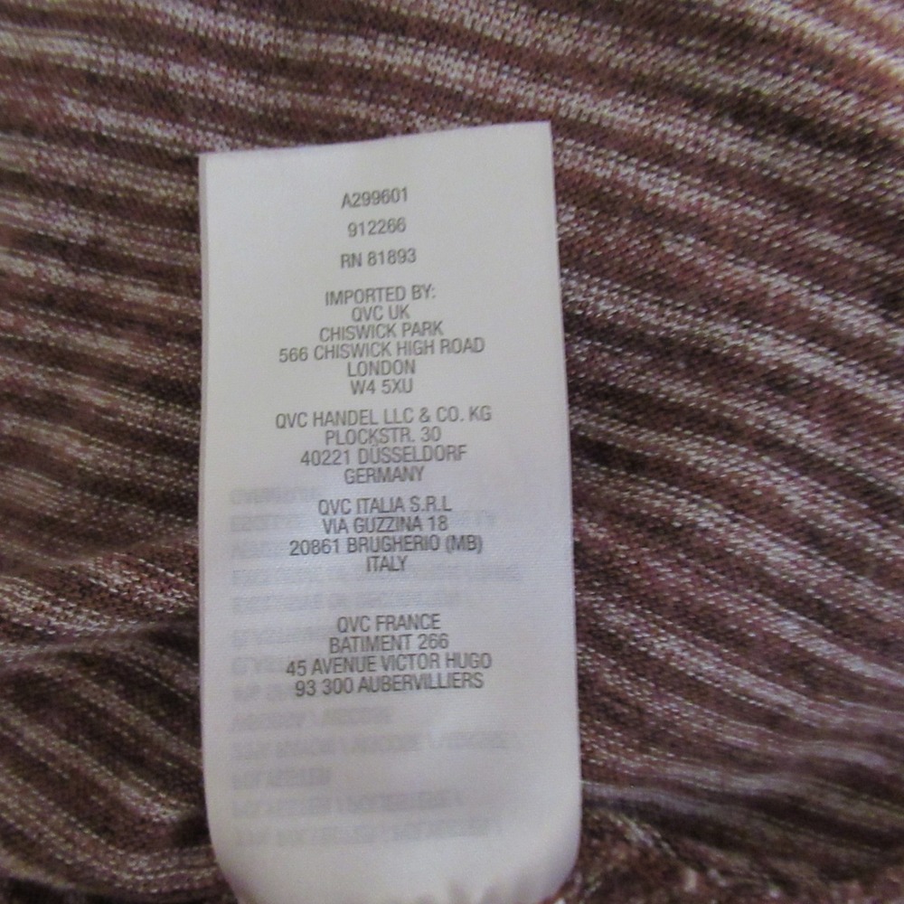 Logo Lori Goldstein Cardigan 3X Brown Stripe Button Up Topper Print Plus Size - Picture 8 of 9